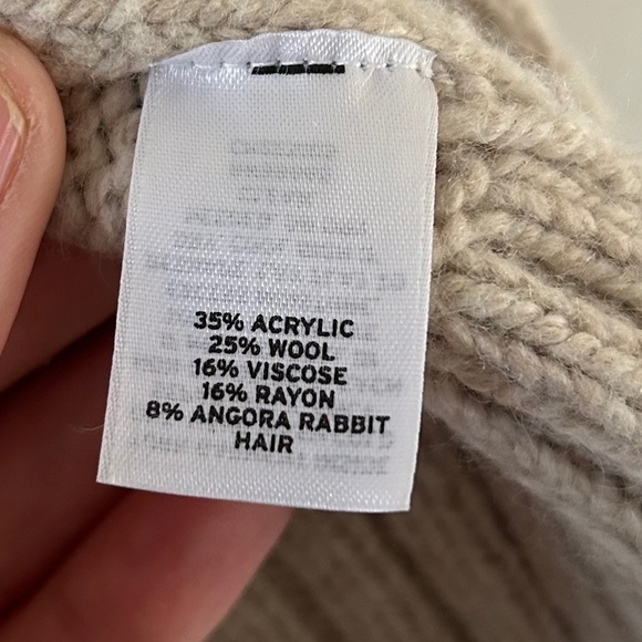 Caslon Cream Wool Blend Fringe Collar Cardigan Jacket 70s Fall XL Casual - Picture 3 of 6